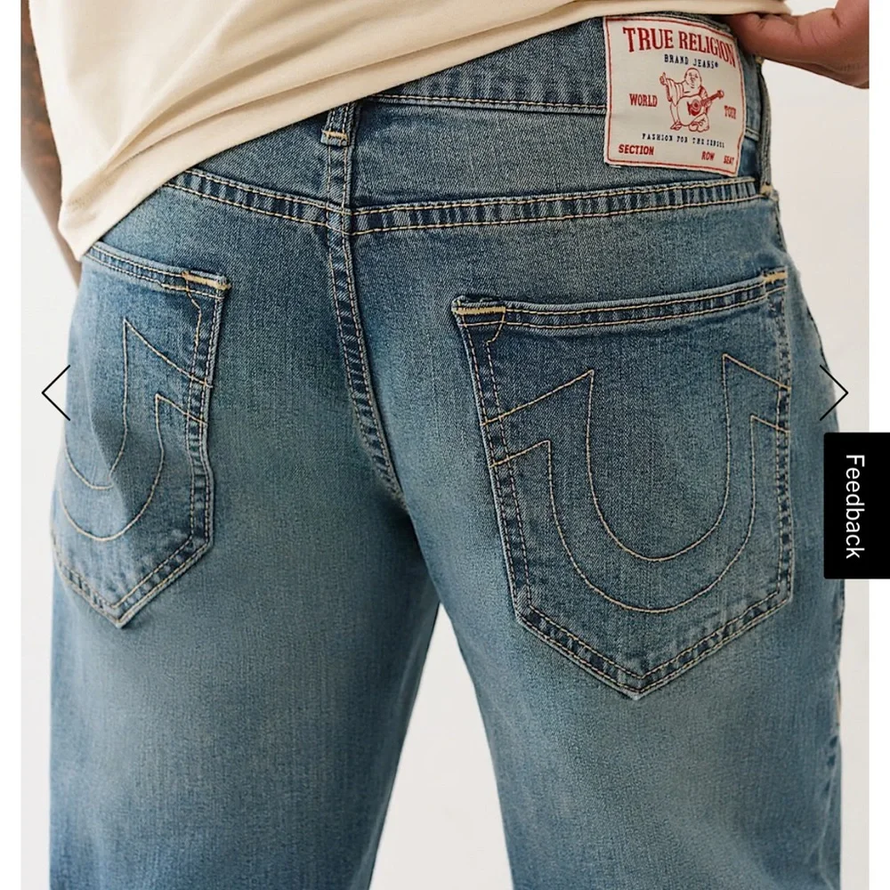 True Religion Size 33 Men’s RICKY STRAIGHT JEAN Blue Denim Jeans